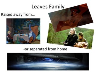 Leaves Family
Raised away from…




           -or separated from home
 