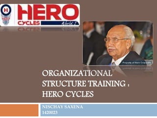 ORGANIZATIONAL
STRUCTURE TRAINING :
HERO CYCLES
NISCHAY SAXENA
1420023
 