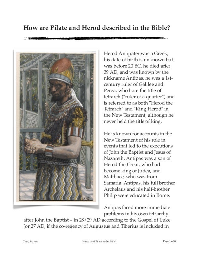 herod and pilate in the bible