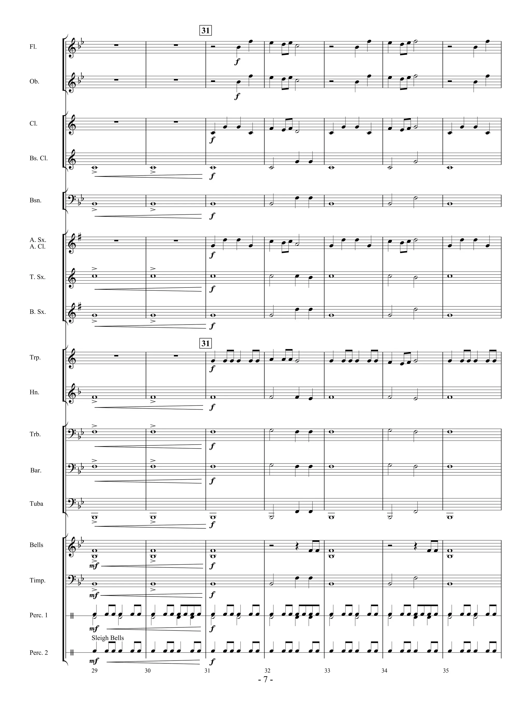 Heroes and Glory-score 5/9/07 6:34 AM p. 7




                                                                                 31
                 [                                                                                     C                                                                       C
      Fl.            !   YY            Q                             Q                   R         C                   C    C C B                                R         C              C        C C B                     R          C
                                                                                                                                                                                                                                            C
                                                                                                  f
                         Y             Q                             Q                   R             C               C    C C B                                R             C          C        C C B                     R              C
      Ob.            ! Y                                                                           C                                                                       C                                                            C
                 ]
                                                                                                  f
                 [
                     !                 Q                             Q                        C    C                                                                 C     C
      Cl.
                                                                                       C               C               C    C C B                           C                  C          C        C C B                     C
                                                                                                                                                                                                                                  C     C
                                                                                                                                                                                                                                            C
                                                                                      f
      Bs. Cl.        !                                                                                                               C   C                                                              B
                 ]             A>                           A>                         A                               B                                    A                             B                                  A
                                                                                      f
                 [
      Bsn.
                     # YY A                             A                              A                               B
                                                                                                                                     C   C
                                                                                                                                                        A                                 B
                                                                                                                                                                                                        B
                                                                                                                                                                                                                             A
                 ]          >                           >
                                                                                      f
                 [       W
      A. Sx.
      A. Cl.         !                 Q                             Q                 C C         C   C               C    C C B                           C        C     C   C          C        C C B                     C    C     C   C
                                                                                      f
                               >                        >
      T. Sx.         !         A                        A                              A                               B             C   C              A                                 B             B                    A
                                                                                      f
                         W                                                                                                           C   C                                                              B
      B. Sx.         !         A                        A                              A                               B                                A                                 B                                  A
                 ]             >                        >
                                                                                      f
                 [                                                               31
                     !                 Q                             Q                 C C C C         C C             C    C C B                           C        C C C     C C
      Trp.                                                                                                                                                                                C        C C B                     C    C C C     C C
                                                                                      f

      Hn.            ! Y       A>                       A>                             A                               B             C   C              A                                 B             B                    A
                 ]
                                                                                      f
                 [ #       >                            >                                                              B                                                                  B
      Trb.           Y Y A                              A                              A                                             C   C              A                                               B                    A
                                                                                      f
                     # YY >
                                                        >                                                              B                                                                  B
                          A                             A                              A                                             C   C              A                                               B                    A
      Bar.
                                                                                      f
      Tuba
                     # YY
                 ]                                                                                                                   C   C                                                              B
                               A>                           A>                         A                               B                                    A                             B                                  A
                                                                                      f
                 [       Y
      Bells          ! Y A                                                                                         R             S                                                             R            S
                                                        AA                             AA                                                C C            AA                                                      C C        AA
                             A>                             >
                           mf                                                         f
                      # YY A                                                                                                         C   C                                                              B
      Timp.                                             A>                                A                            B                                A                                 B                                  A
                              >
                           mf                                                         f
      Perc. 1          $      CB C C CB      C C            CB   C C CC C CC C         CB C C CB       C C             CB   C C CC C C C C                  CB       C C CB    C C        CB       C C CC C C C C            CB   C C CB    C C
                           mf                                                         f
                              Sleigh Bells

      Perc. 2        $         C C C C       C C            C    C C C     C C         C C C C         C C             C    C C C            C C            C        C C C     C C        C        C C C        C C          C    C C C     C C
                 ]            mf                                                      f
                              29                   30                            31                           32                                   33                                34                               35
                                                                                                             -7-
 