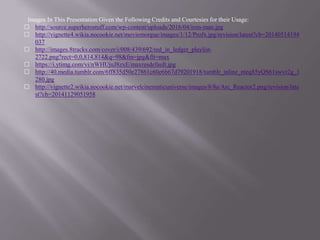 Images In This Presentation Given the Following Credits and Courtesies for their Usage:
⬜ http://source.superherostuff.com/wp-content/uploads/2016/04/iron-man.jpg
⬜ http://vignette4.wikia.nocookie.net/moviemorgue/images/1/12/Profx.jpg/revision/latest?cb=20140514194
037
⬜ http://images.8tracks.com/cover/i/008/439/692/red_in_ledger_playlist-
2722.png?rect=0,0,814,814&q=98&fm=jpg&fit=max
⬜ https://i.ytimg.com/vi/nWHUjuJ8zxE/maxresdefault.jpg
⬜ http://40.media.tumblr.com/6ff835d50e27861c60e6b67d79201918/tumblr_inline_nteq85yQS61swvr2g_1
280.jpg
⬜ http://vignette2.wikia.nocookie.net/marvelcinematicuniverse/images/8/8a/Arc_Reactor2.png/revision/late
st?cb=20141129051958
 