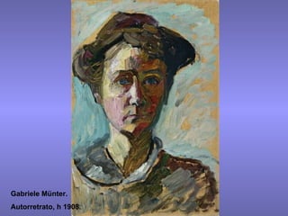 Gabriele Münter. Autorretrato, h 1908. 