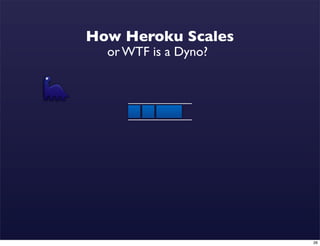 How Heroku Scales
  or WTF is a Dyno?




                      26
 