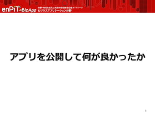 アプリを公開して何が良かったか
8
 