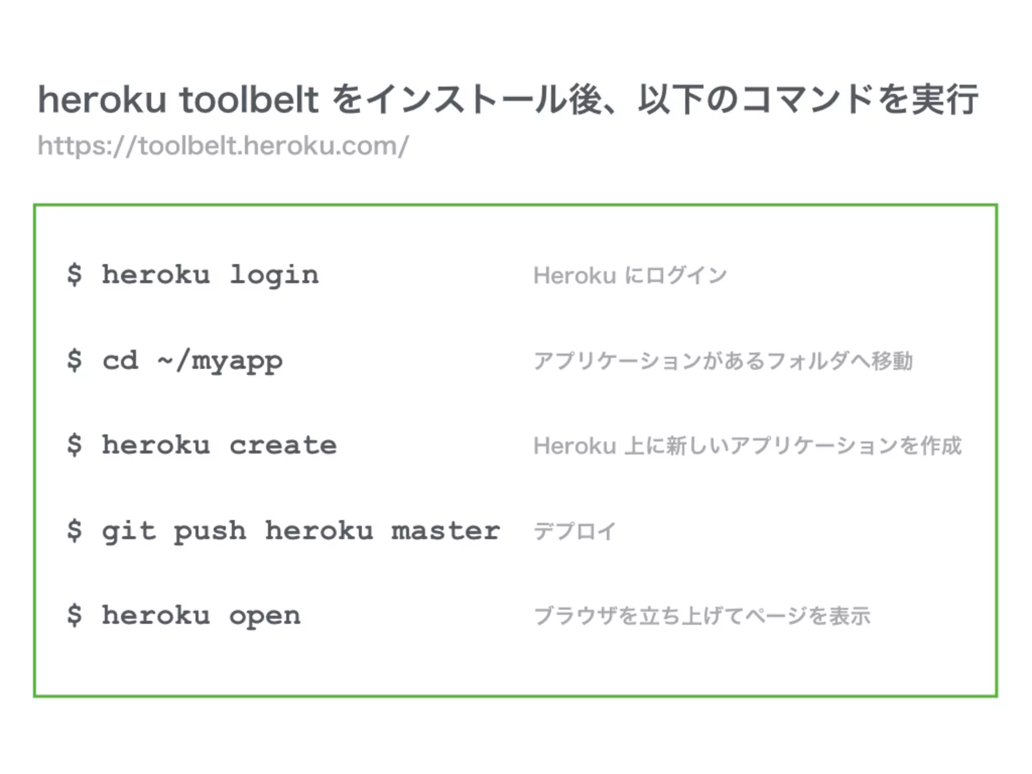 かんたんHeroku入門 - Heroku へのデプロイと運用 -