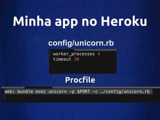Minha app no Heroku
     config/unicorn.rb



         Procfile
 