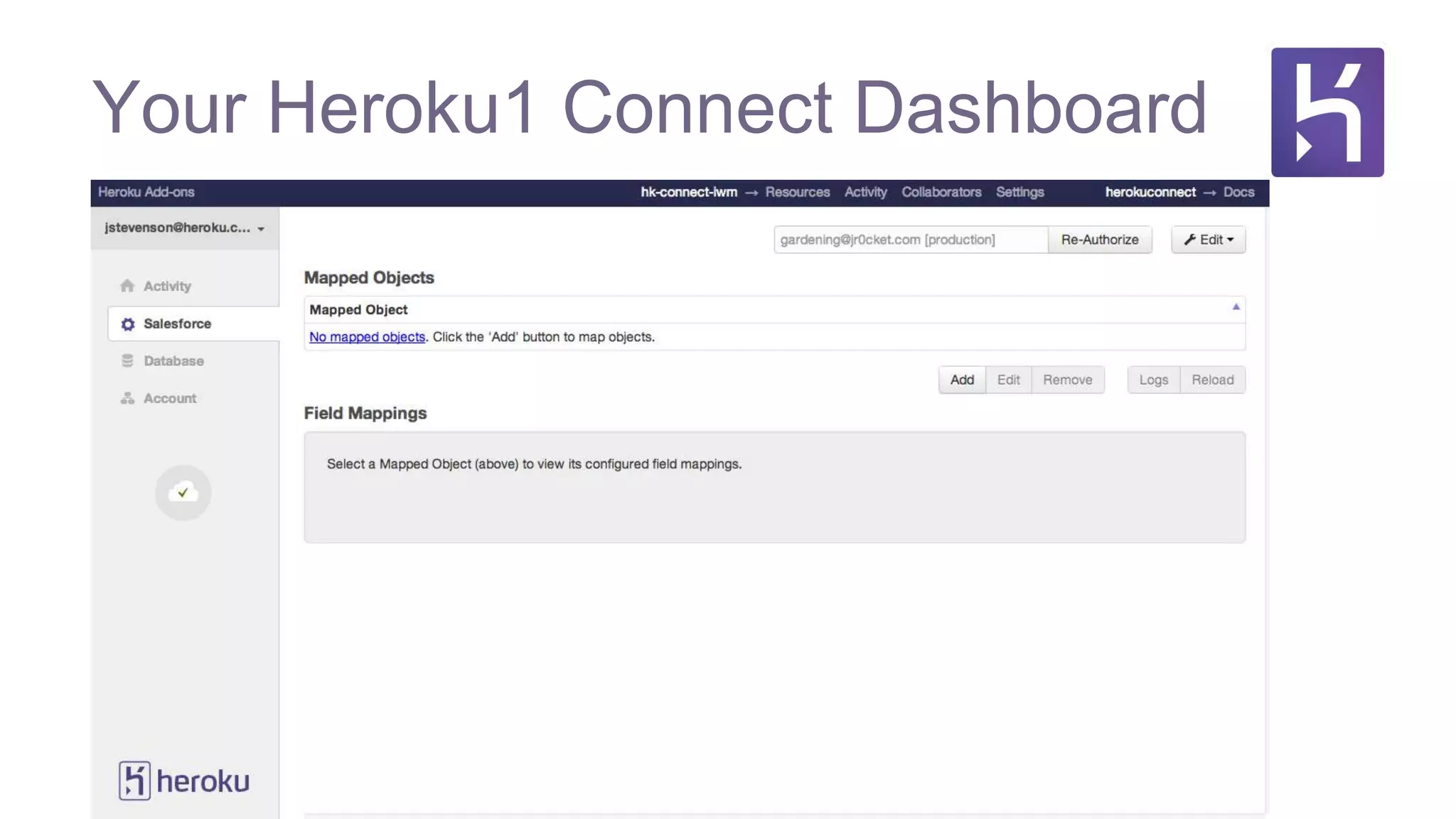Your Heroku1 Connect Dashboard
 