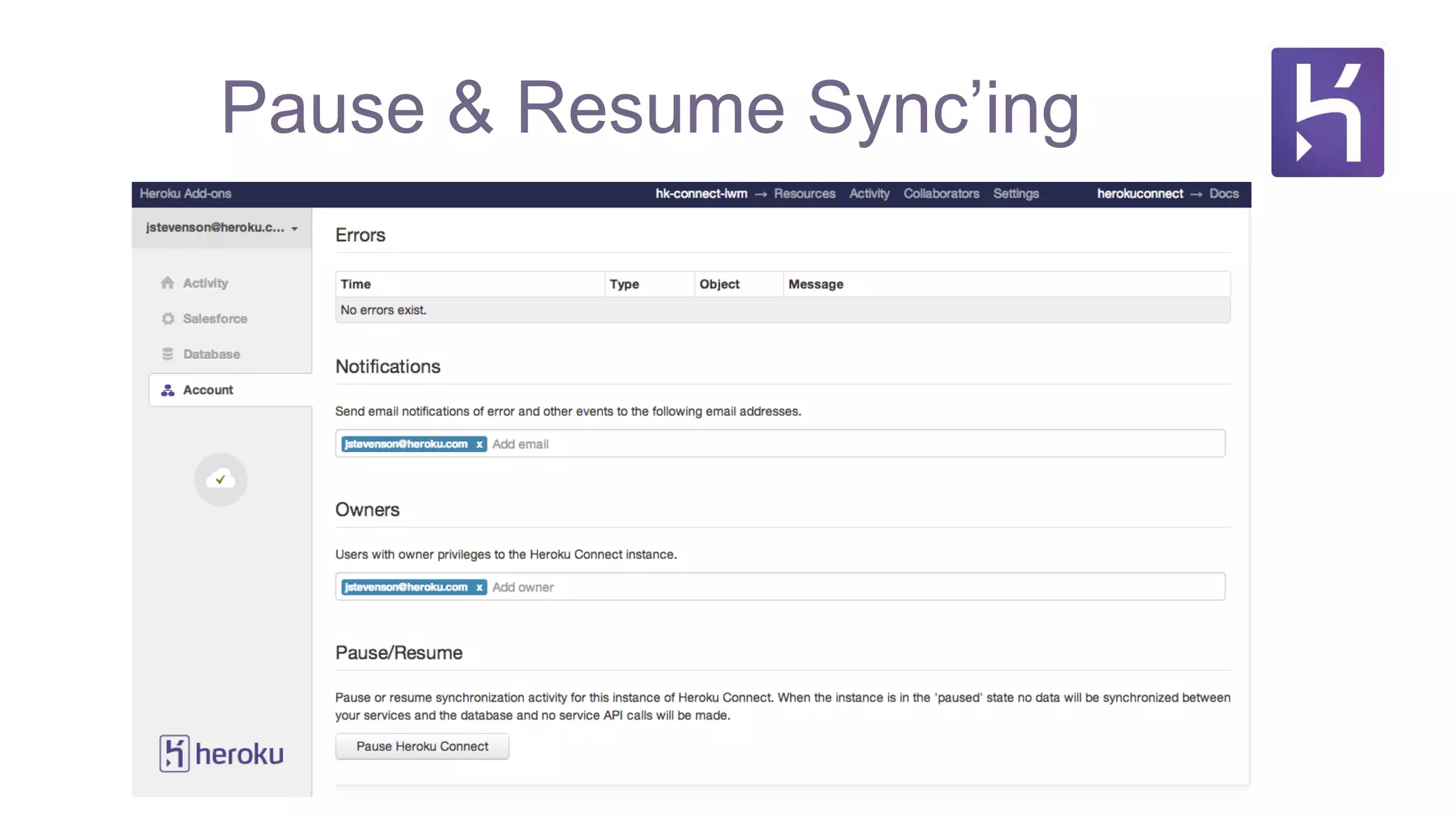 Pause & Resume Sync’ing
 