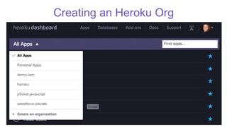 Creating an Heroku Org
 