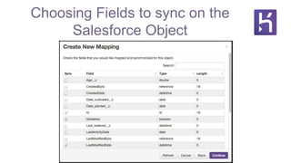 Choosing Fields to sync on the
Salesforce Object
 