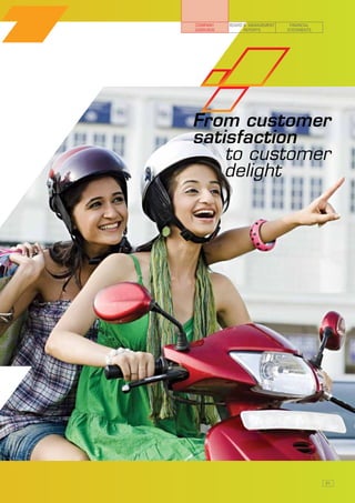 COMPANY    BOARD & MANAGEMENT    FINANCIAL
OVERVIEW         REPORTS        STATEMENTS




From customer
satisfaction
    to customer
    delight




                                             21
 