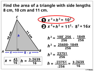 herons formula to find area of a triangle | PPT