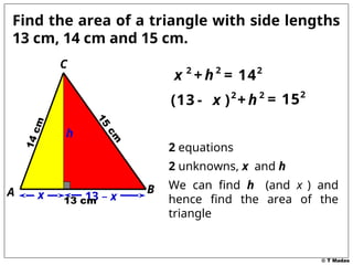 herons formula to find area of a triangle | PPT