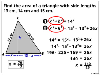 herons formula to find area of a triangle | PPT