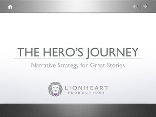 THE HERO’S JOURNEY
Narrative Strategy for Great Stories
 