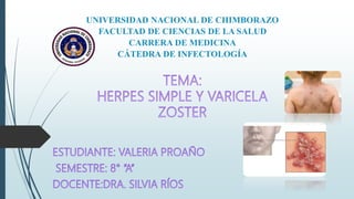 UNIVERSIDAD NACIONAL DE CHIMBORAZO
FACULTAD DE CIENCIAS DE LA SALUD
CARRERA DE MEDICINA
CÁTEDRA DE INFECTOLOGÍA
 