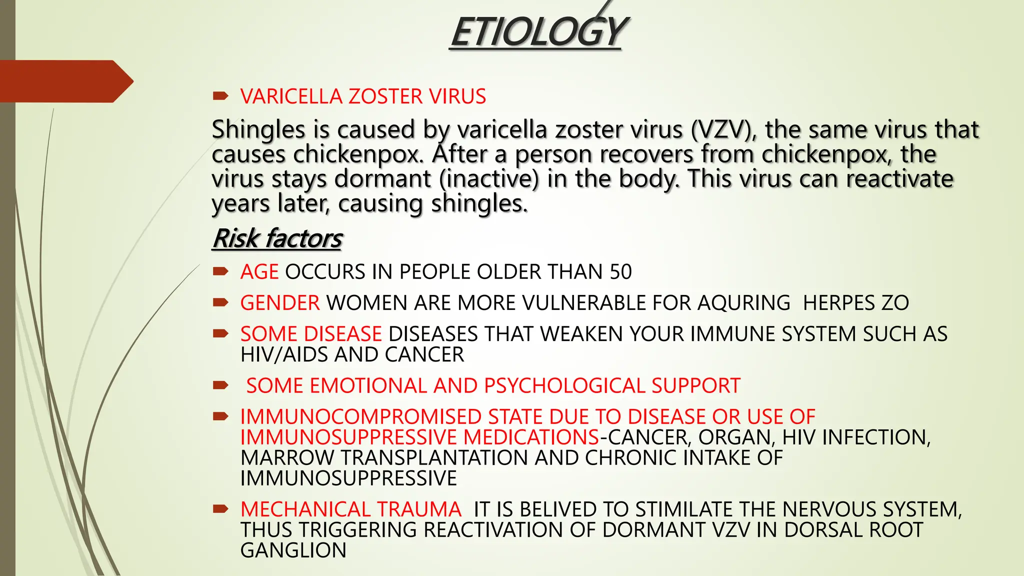 HERPES ZOSTER (shingles) | PPTX