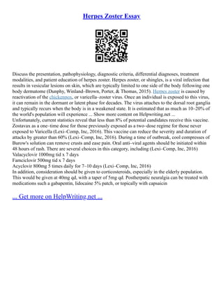 gabapentin herpes zoster dose