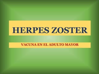 HERPES ZOSTER
VACUNA EN EL ADULTO MAYOR
 