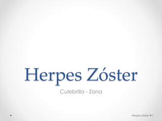 Herpes Zóster
Culebrilla - Zona
Herpes zóster 1
 