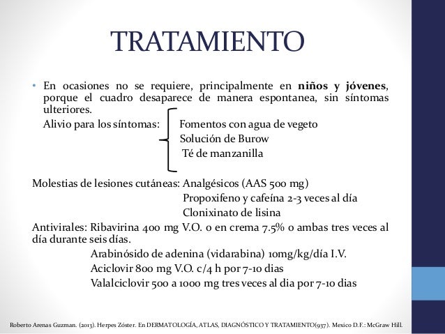 Tratamiento Herpes Zoster Aciclovir 800 Mg