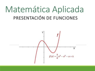 Matemática Aplicada
PRESENTACIÓN DE FUNCIONES
 