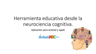 Herramienta educativa desde la
neurociencia cognitiva.
Aplicación para android y apple
 