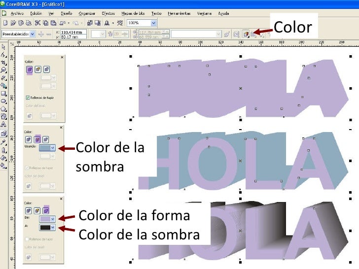 Herramienta Extrusión de Corel Draw