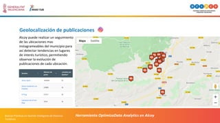 Geolocalización de publicaciones
Alcoy puede realizar un seguimiento
de las ubicaciones mas
instagrameables del municipio ...