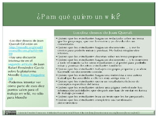 ¿Para qué quiero un wiki? 