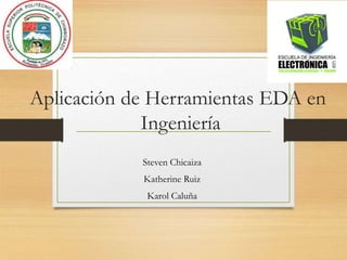 Aplicación de Herramientas EDA en
Ingeniería
Steven Chicaiza
Katherine Ruiz
Karol Caluña
 