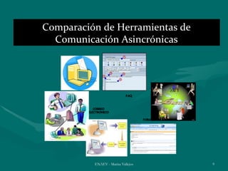 Comparación de Herramientas de
  Comunicación Asincrónicas




          ENAEV - Marisa Vallejos   9
 