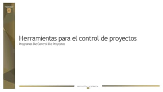 Herramientas para el control de proyectos
Programas De Control De Proyectos
 