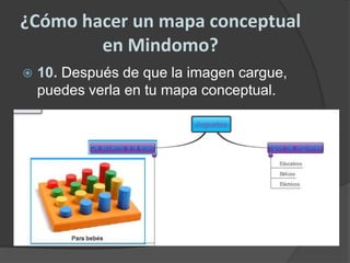 ¿Cómo hacer un mapa conceptual en Mindomo?10. Después de que la imagen cargue, puedes verla en tu mapa conceptual.
