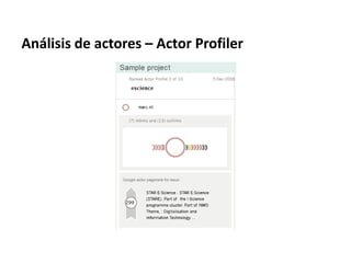 Análisis de actores – Actor Profiler
 