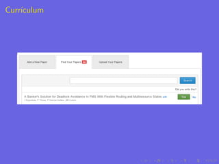 Curr´
    ıculum
 