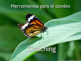 Herramientas para el cambio

Coaching
http://www.ﬂickr.com/photos/50899382@N06/4782831251

 