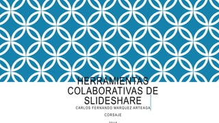 HERRAMIENTAS
COLABORATIVAS DE
SLIDESHARECARLOS FERNANDO MARQUEZ ARTEAGA
CORSAJE
 