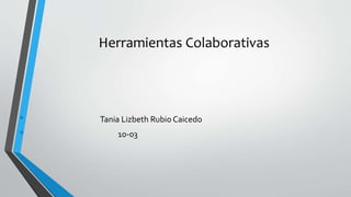 Herramientas Colaborativas
• Tania Lizbeth Rubio Caicedo
• 10-03
 