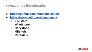 Herramientas de benchmarks para evaluar el rendimiento en máquinas y ...