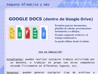 Herramientas de google para estudiantes y docentes | PPT
