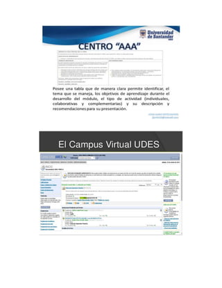 Herramientas del aula virtual udes # 3