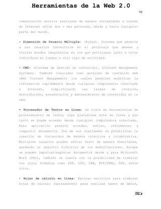 Hraina el e .
ermetsd aWb20
10

cmnccó  srt  elzd  e mnr  ntnáe    rvs
ouiain ecia raiaa d  aea isatna a taé
d  nent ete ds o ms proa, dse y hsa caqir
e Itre  nr  o    á  esns  ed    at  ulue
predlmno
at e ud.
• Dmnin d  sai  útpe  Rls. Ssea qe prie
  iesó  e Uuro Mlil: (oe)  itm  u  emt
a s s u u r o  c n e t r e e  e  p r o a e q e d s e  y
  u  sais ovris  n l esnj  u  een
vstr mno  mgnro  n ls qe priia  ut   to
iia  uds iaiais e  o  u  atcpr jno a ors
idvdo njeo  totp eatvdd
niiuse ugsuor iod ciia.
• CS  Ssea d  etó  e cneio, (otn  aaeet
  M: (itm  e Gsin d  otnd)  Cnet Mngmn
S s e s . T m i n c n c d s c m   g s o e  d   c n e i o w b
ytm)  abé  ooio  oo etrs e otnd  e
( e   C n e t M n g m n ) l s c a e  p r i e  m d f c r l
Wb otn  aaeet  o  uls emtn oiia  a
ifrain rpdmne dse caqir cmuaoa cncaa
nomcó  aiaet  ed  ulue  optdr  oetd
a
 

Itre,
nent 

smlfcno
ipiiad  ls
a  tra 
aes

d 
e

cecó,
rain

dsrbcó, peetcó    atnmet  e cneio n l
itiuin  rsnain y mneiino d otndse a
rd
e.
• P o e a o   e T x o  e   í e : S   r t   e h r a i n a   e
  rcsdr d  ets n Lna  e taa d  ermets d
p o e a i n o d  t x o  c y  p a a o m  e t  e  l n a y p r
rcsmet  e et, ua ltfra sá n íe    o
tno s  ud  cee  ed  ulue  optdr  oetd.
at  e pee acdr dse caqir cmuaoa cncaa
Et  alccó  prie acdr  eia, rfraer y
sa
piain
emt  cee,
dtr  eomta 
cmatr dcmno. Ua d  u  uldds e  oiiia  a
opri  ouets  n  e ss caiae  s psbltr l
c e c ó   d   c n e i o  d  m n r  c l c i a y c l b r t v .
rain e otnds e aea oetv    oaoaia
M l i l s u u r o  p e e  e i a  t x o d   a e a s m l á e ,
útpe  sais udn dtr et  e mnr  iutna
q e a d  u  r g s r  h s ó i o d  s s m d f c c o e . A n u
udno n eito itrc  e u  oiiains  uqe
s  udn ipra/xotr dcmno  ed    aa Mcoot
e pee  motrepra  ouets dse y pr  irsf
W r  ( O )  t m i n s  c e t  c n l   o i i i a   e t a a a
od DC, abé  e una o  a psbldd d  rbjr
c n o r s f r a o  c m  P F  O T  S W  R F H M , T T  e t e
o  to  omts oo D, D, X, T,TL  X, nr
ors
to.
• H j s d  c l u o e  l n a  E i t n s r i i s p r   l b r r
  oa   e ácl  n íe: xse  evco  aa eaoa
h j s d  c l u o ( p e d h e ) p r   e l z r b s s d   a o ,
oa  e ácl  sraset  aa raia  ae  e dts
TIC´s

 