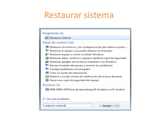 Restaurar sistema
 