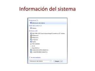 Información del sistema
 