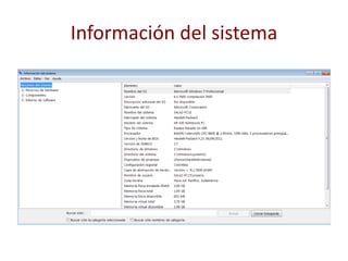 Información del sistema
 