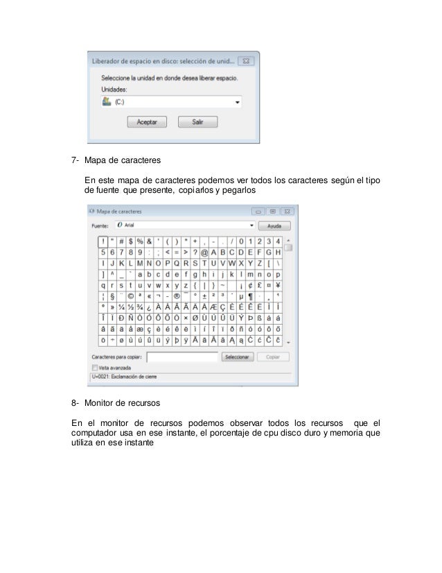 Mapa Caracteres Windows Vista
