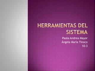 Paola Andrea Mayor
Ángela María Tinoco
10-3
 