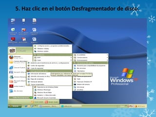 5. Haz clic en el botón Desfragmentador de disco.
 