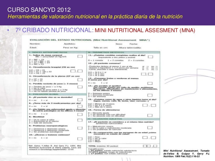 Herramientas de valoración nutricional en la práctica diaria de la nu… Herramientas de valoración nutricional en la práctica diaria de la nu…